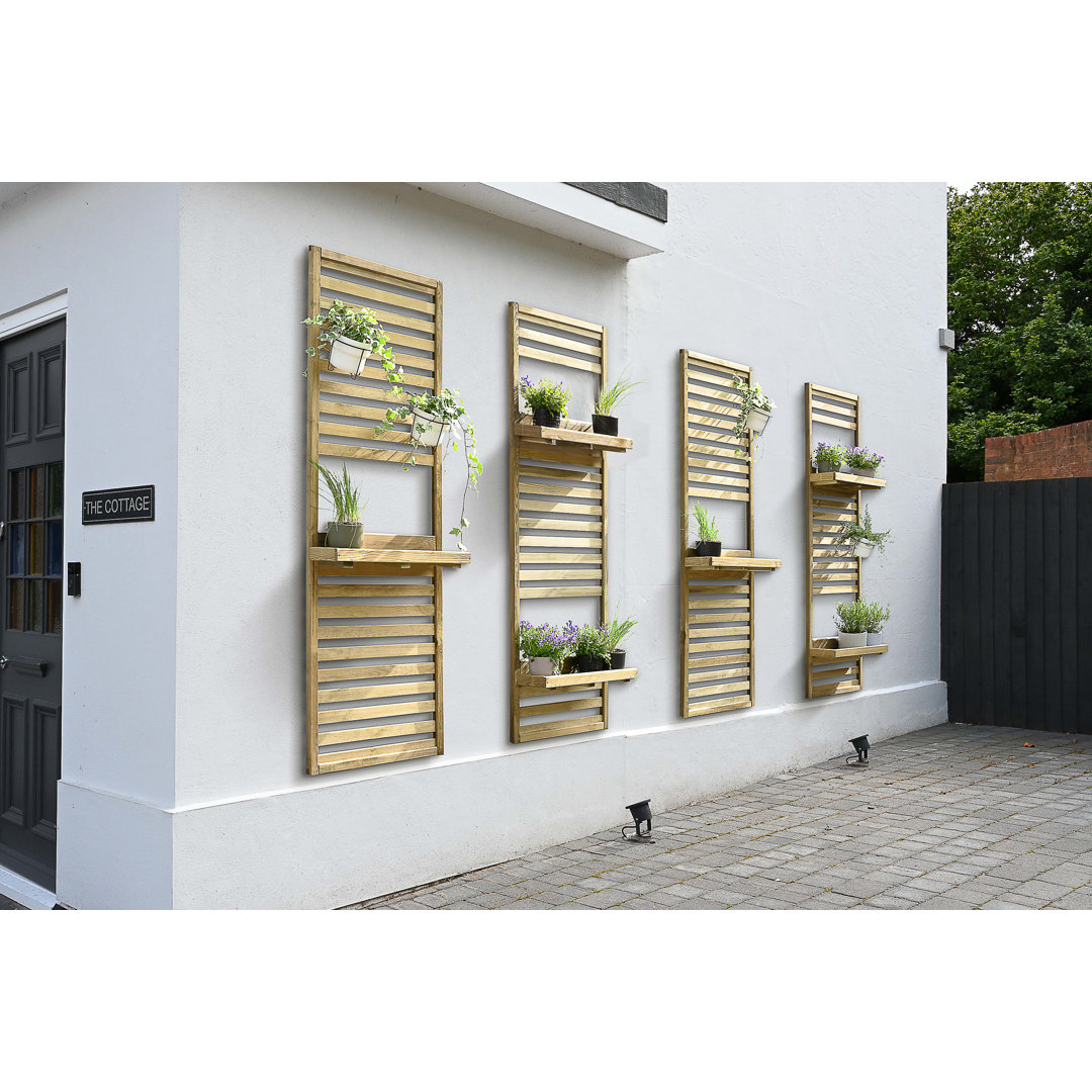 Forest Garden 1 Shelf Slatted Wall Planter 180cm H X 60cm W X 18cm D